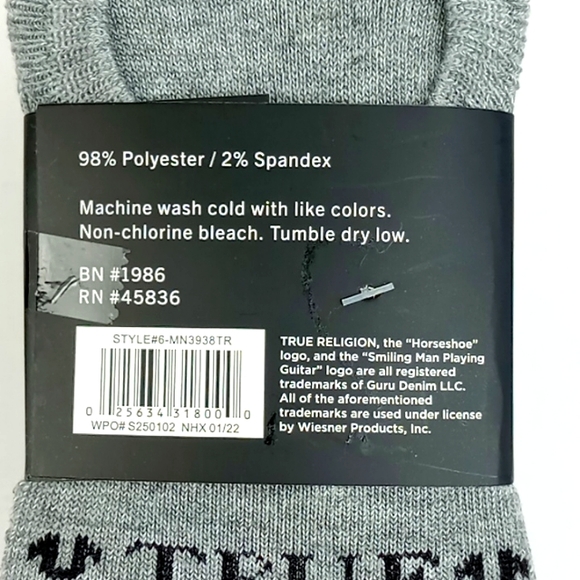 True Religion Men's 6 Pack Liners Sock Size 10-13 Shoe Size 8-12.5 - Picture 4 of 6